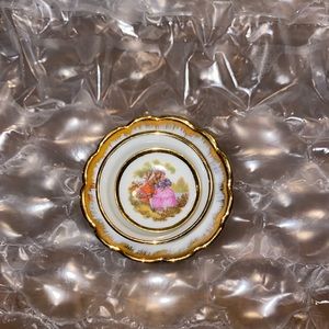 Limoges Miniature Fragonard Courting Couple Bowl Set